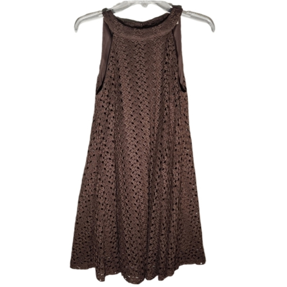 Alterd State Dress Crochet Size S Brown Keyhole Midi Festival